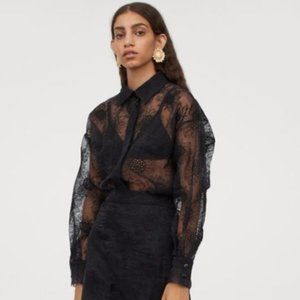 Sandra Mansour x H&M Embroidered Organza Blouse